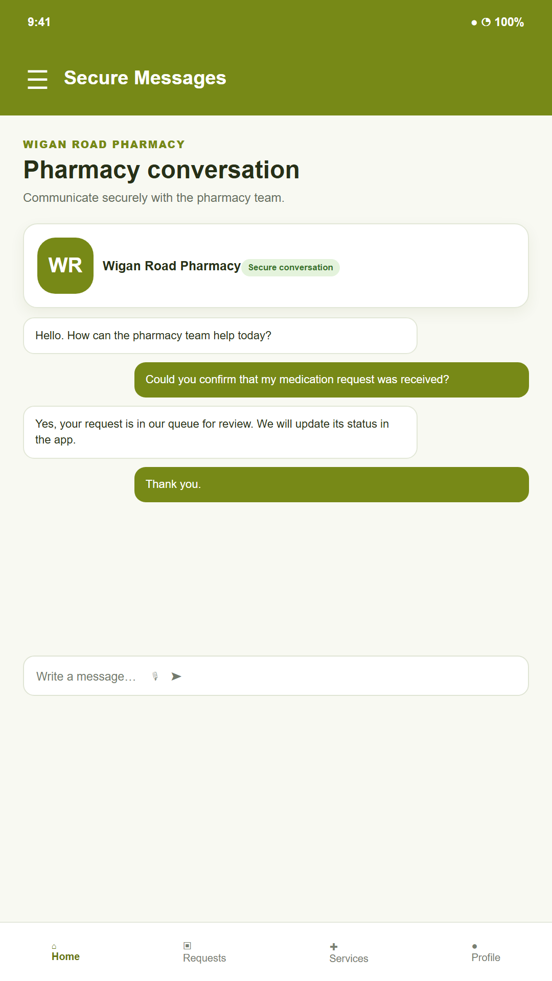 Wigan Road Pharmacy screen 4